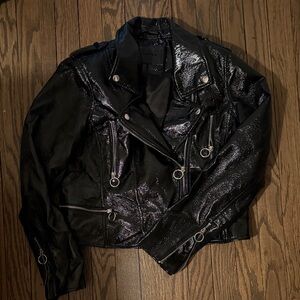 Blank NYC Shiny Black Leather Jacket